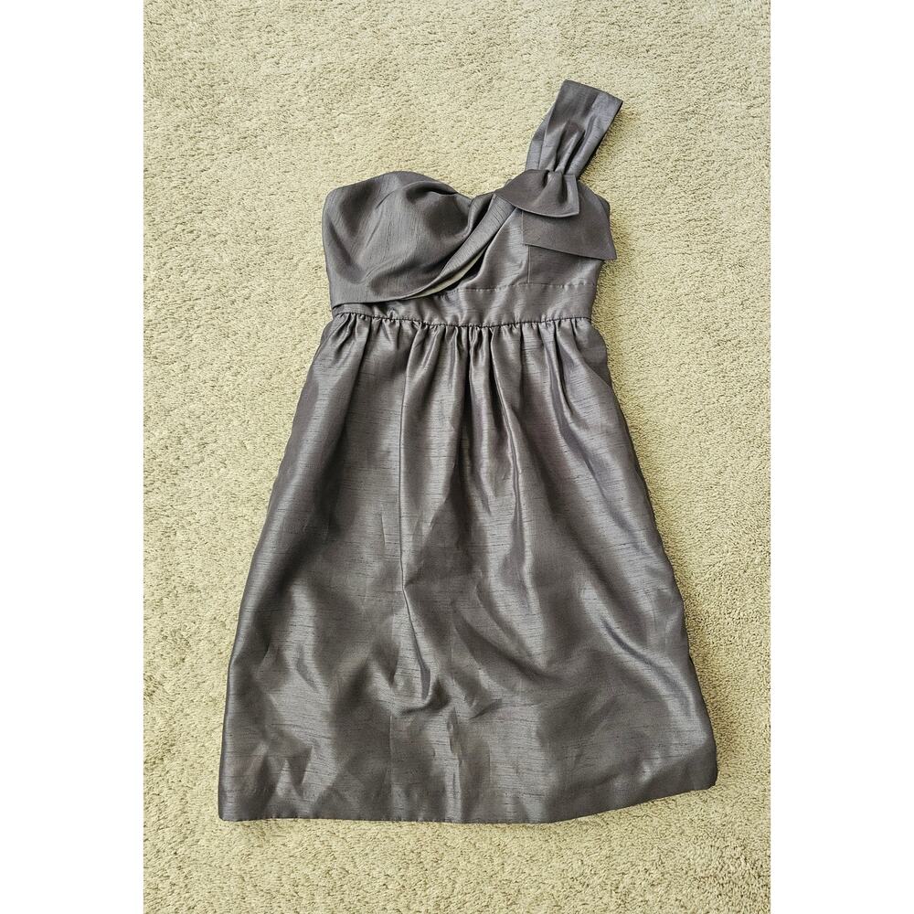 Jenny Yoo Collection Dress Womens Sz 2 Grey One Shoulder Short Bridesmaid formal